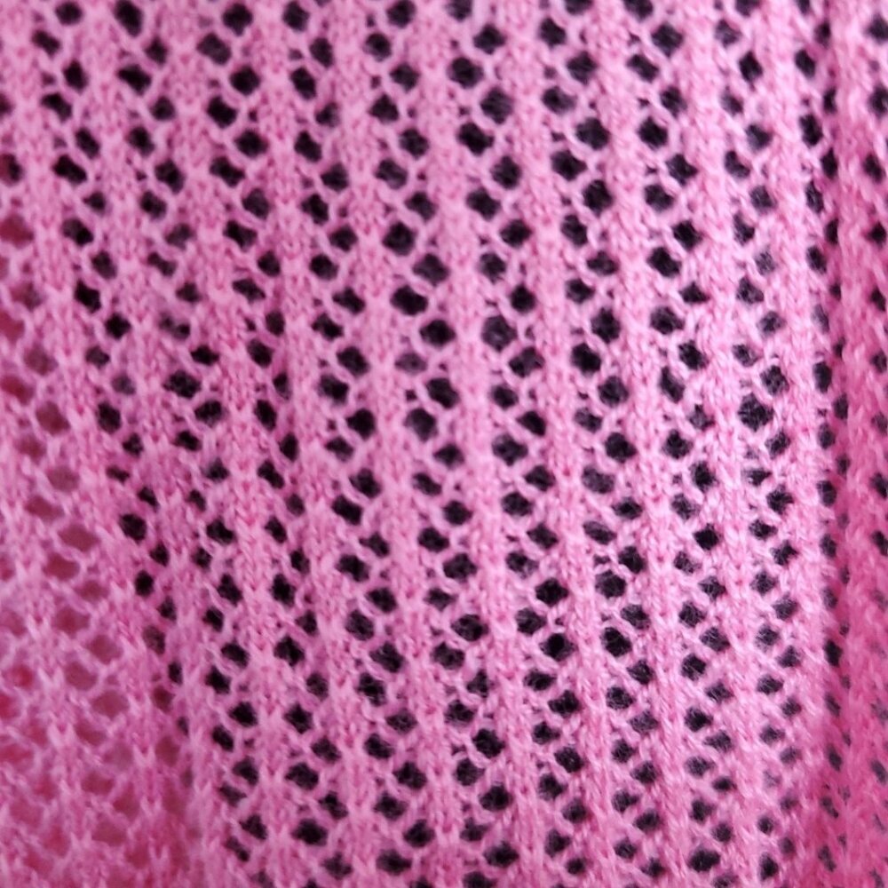 Talbots Pink Cropped Open-Front Knit Cardigan size Small - Picture 3 of 12